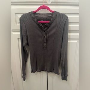 AERIE Grey Ribbed Thermal